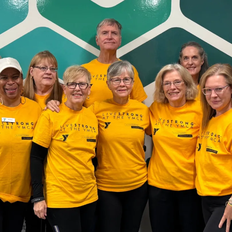 A group of LIVESTRONG participants at the YMCA.