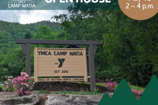 A graphic for the Camp Watia open house event.