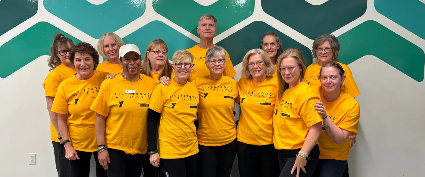 A group of LIVESTRONG participants at the YMCA.